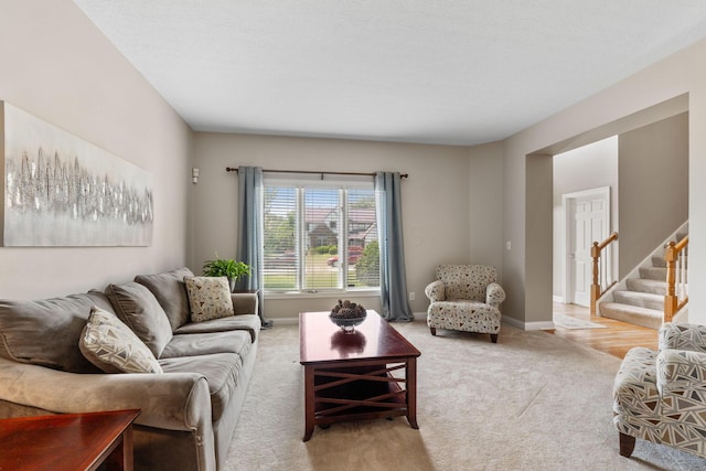 13191 Brandon Cir, Pickerington, OH 43147 - living room with light carpet and stairway