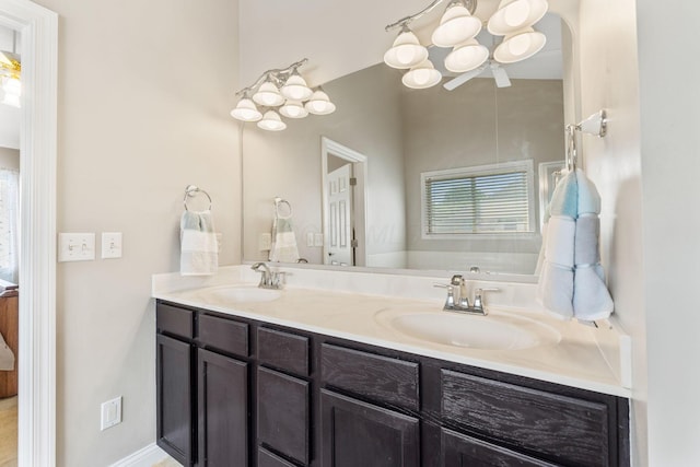 13191 Brandon Cir, Pickerington, OH 43147 - ensuite bathroom featuring a chandelier and double vanity