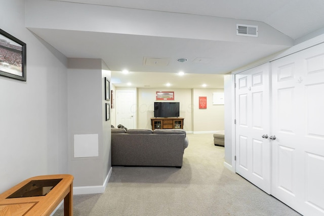 13191 Brandon Cir, Pickerington, OH 43147 - living area featuring light carpet and recessed lighting