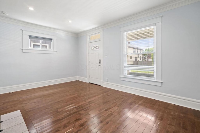 1382 S 5th St, Columbus, OH 43207 - entryway featuring wood-type flooring and crown molding