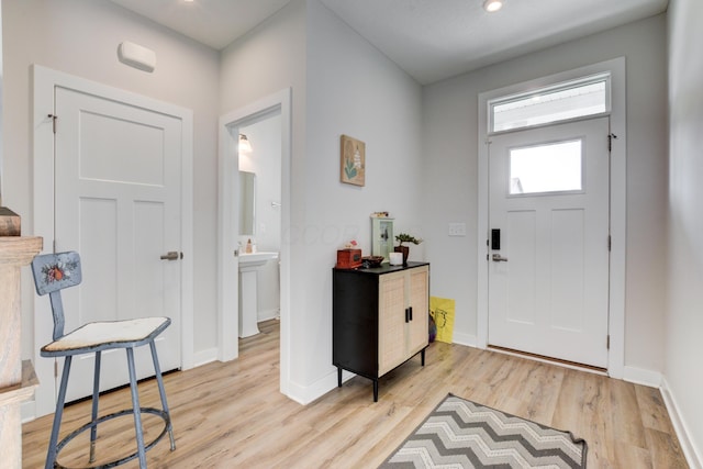 225 Messenger Way, Lewis Center, OH 43035 - entryway featuring light wood finished floors and recessed lighting