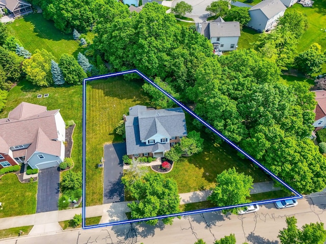 7672 Tullymore Dr, Dublin, OH 43016 - aerial view of residential area with property parcel outlined
