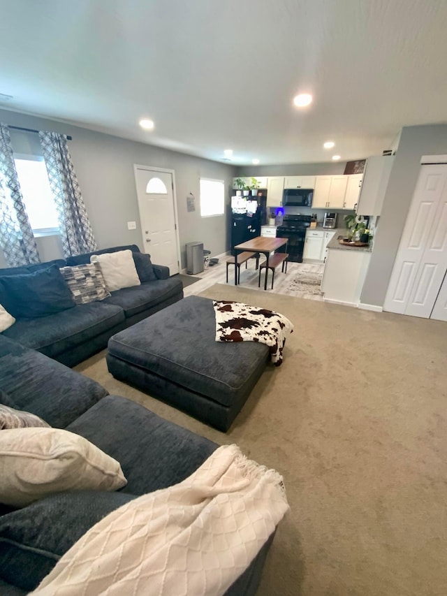2901 Nuway Rd, Columbus, OH 43207 - living room with recessed lighting and light carpet