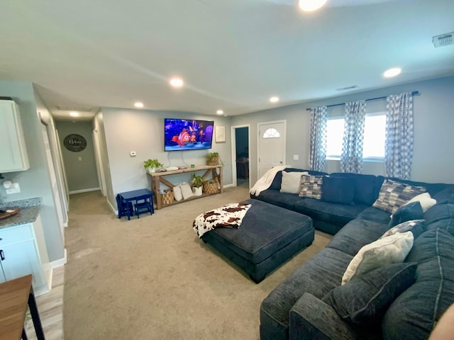 2901 Nuway Rd, Columbus, OH 43207 - living room featuring recessed lighting and light colored carpet