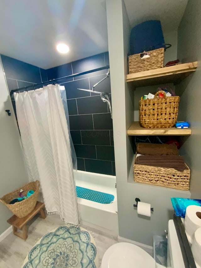 2901 Nuway Rd, Columbus, OH 43207 - full bathroom featuring vanity and shower / bathtub combination with curtain