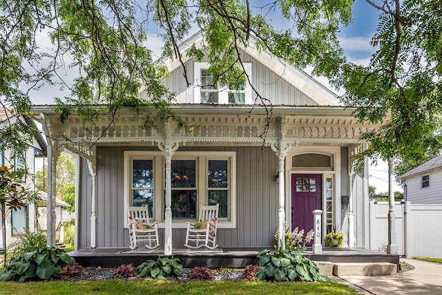 840 N Broad St, Lancaster, OH 43130 - view of front facade with covered porch and board and batten siding