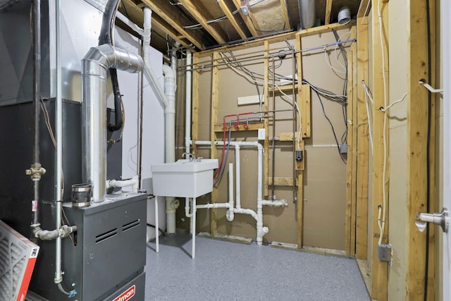 3751 Dolomite Dr, Columbus, OH 43230 - utility room with heating unit