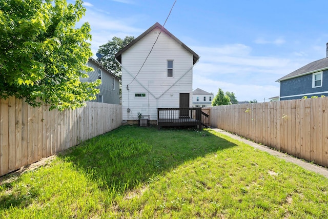1765 S 8th St, Columbus, OH 43207 - rear view of property with a fenced backyard and a wooden deck