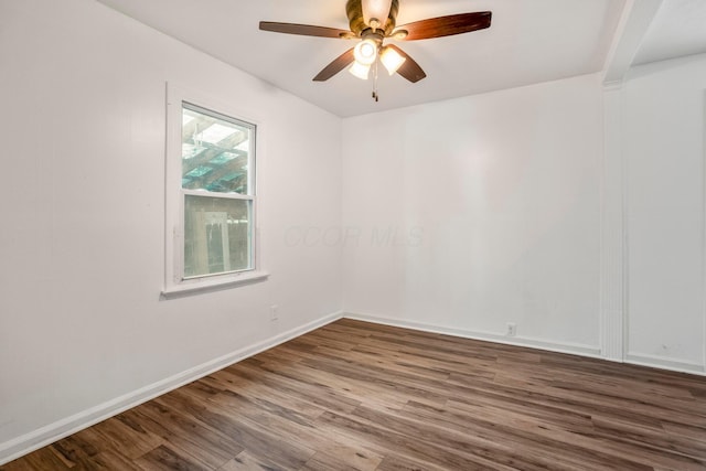 1717 Audrey Rd, Columbus, OH 43224 - empty room featuring wood finished floors and ceiling fan