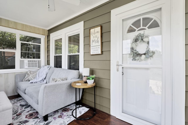 718 Harding Ave, Lancaster, OH 43130 - entrance to property with a porch, cooling unit, and ceiling fan