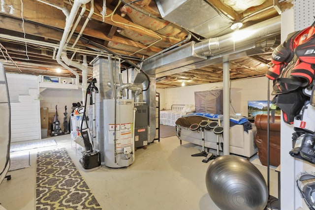 718 Harding Ave, Lancaster, OH 43130 - unfinished below grade area featuring gas water heater and heating unit