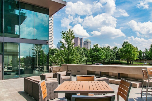 225 John H Mcconnell Blvd Unit 605, Columbus, OH 43215 - view of patio / terrace with an outdoor hangout area