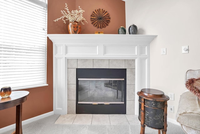 4188 Stoneworks Pl, New Albany, OH 43054 - detailed view of a tile fireplace and carpet floors