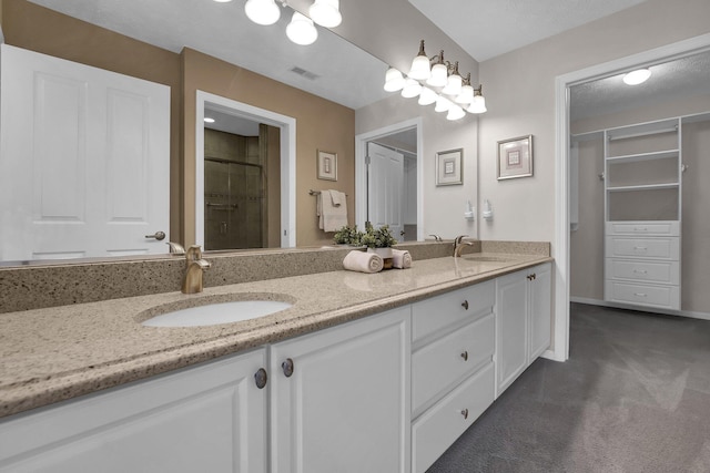 4188 Stoneworks Pl, New Albany, OH 43054 - full bath featuring double vanity, a stall shower, and a spacious closet