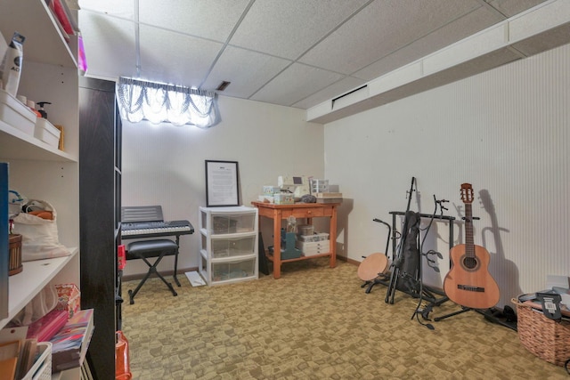 11620 Highland Park, Logan, OH 43138 - miscellaneous room with carpet floors and a paneled ceiling