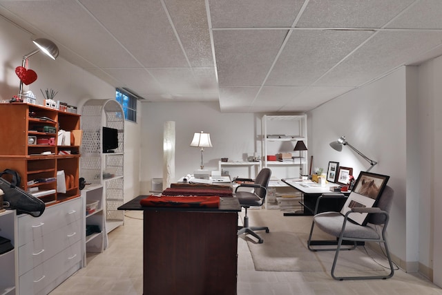 5720 Loch Maree Ct, Dublin, OH 43017 - home office with a paneled ceiling