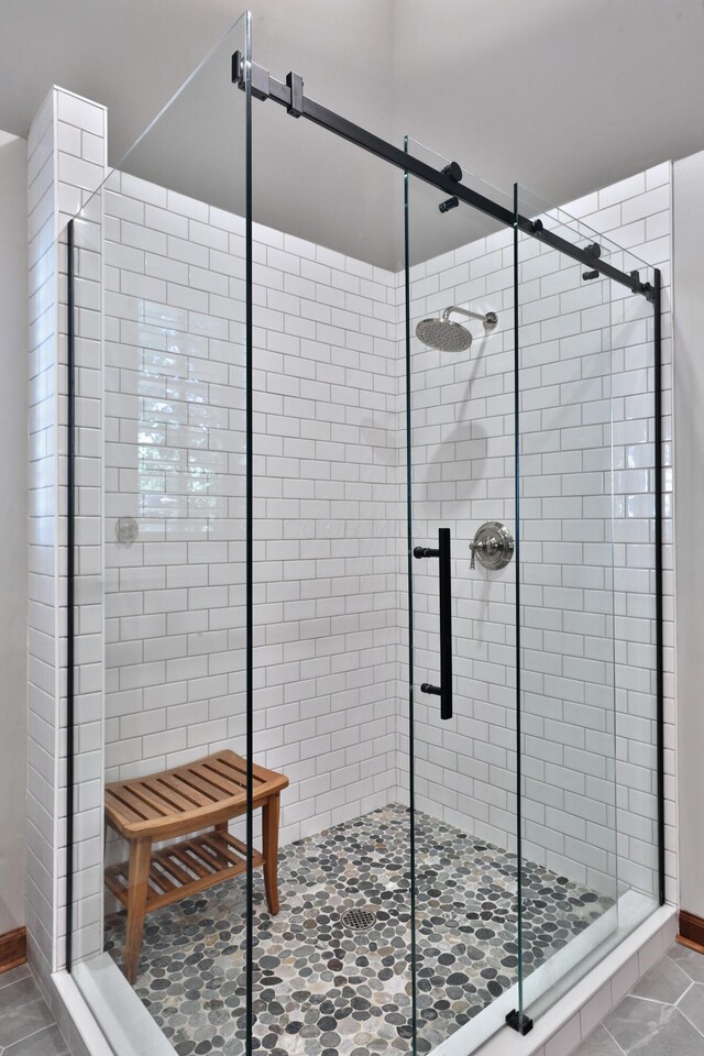 5720 Loch Maree Ct, Dublin, OH 43017 - bathroom with a stall shower and tile patterned floors