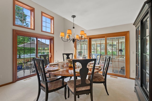 5720 Loch Maree Ct, Dublin, OH 43017 - dining space featuring light colored carpet and a chandelier