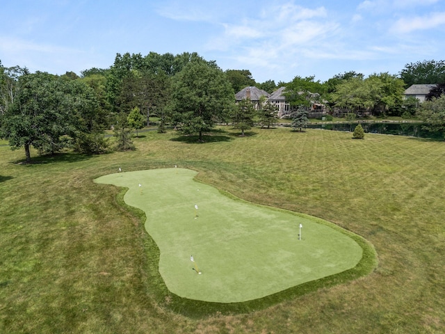 5720 Loch Maree Ct, Dublin, OH 43017 - view of property's community with a putting area, a lawn, golf course view, and view of scattered trees