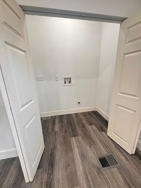 689 Reinhard Ave, Columbus, OH 43206 - laundry area with hookup for a washing machine, dark wood-type flooring, and hookup for an electric dryer
