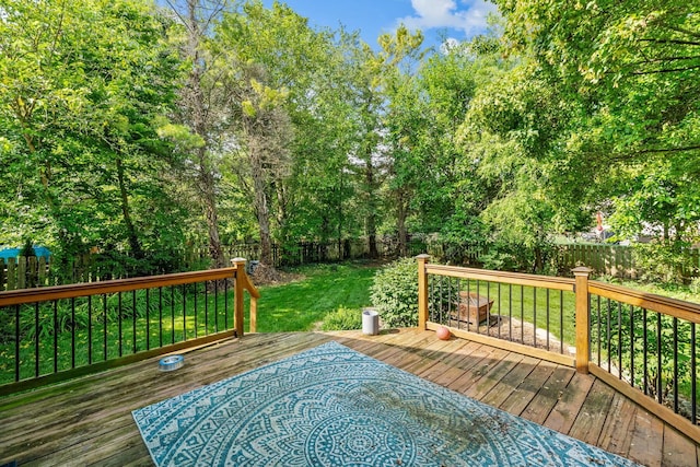 4905 Mckenna Ct, Columbus, OH 43221 - wooden deck with a fenced backyard