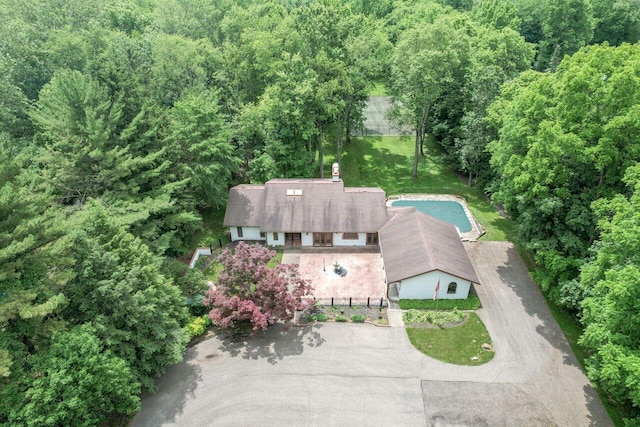 71 Denison Dr, Granville, OH 43023 - view from above of property with a heavily wooded area