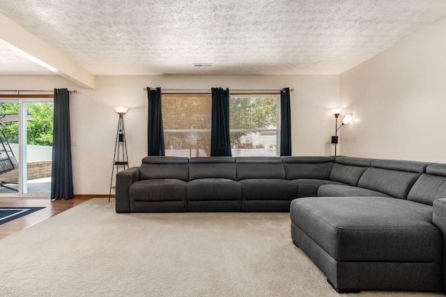 281 Inah Ave, Columbus, OH 43228 - carpeted living area with a textured ceiling