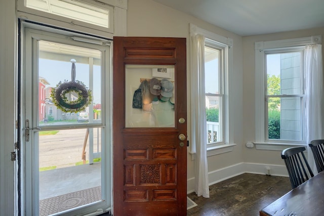 162 Watt St, Circleville, OH 43113 - entrance foyer with plenty of natural light and dark wood finished floors