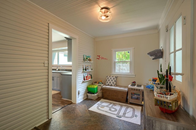 162 Watt St, Circleville, OH 43113 - corridor featuring dark stone finish floors and ornamental molding