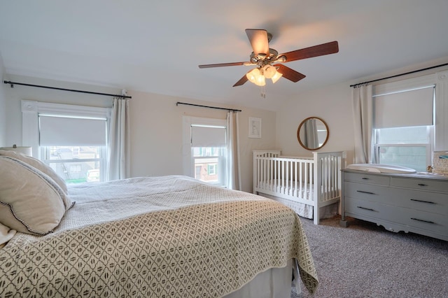 162 Watt St, Circleville, OH 43113 - bedroom featuring multiple windows, carpet, and ceiling fan