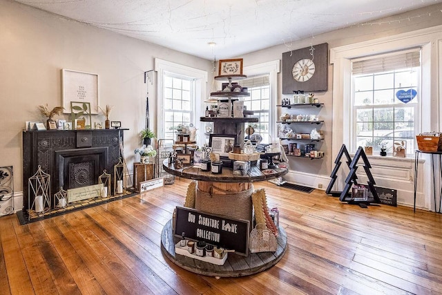 100 E Ohio Ave, Mount Vernon, OH 43050 - home office with a fireplace and wood-type flooring