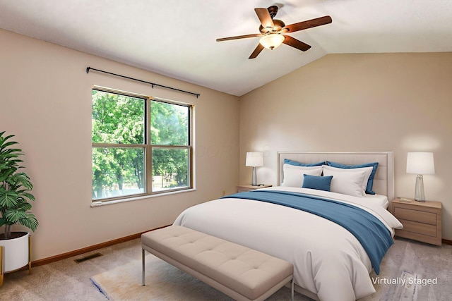 7345 Oakmeadows Dr, Columbus, OH 43085 - carpeted bedroom featuring vaulted ceiling and a ceiling fan