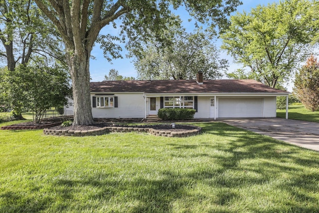 1080 Coonpath Rd NW, Lancaster, OH 43130 - ranch-style home featuring a garage, driveway, and a front lawn
