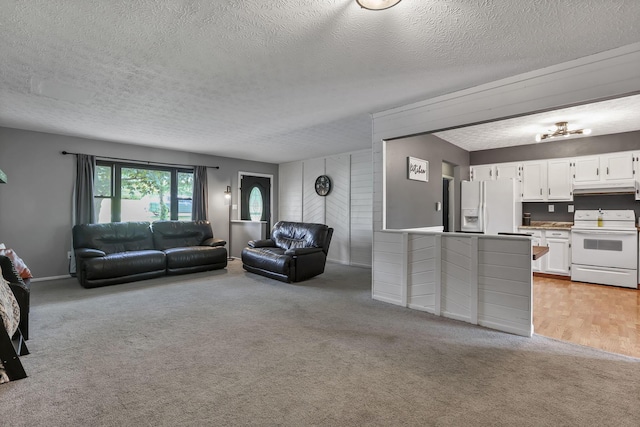 748 Forward Pass Rd SW, Pataskala, OH 43062 - living room featuring a textured ceiling and light carpet