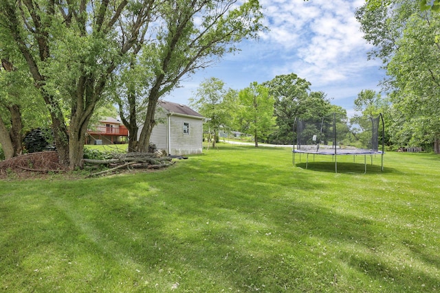 748 Forward Pass Rd SW, Pataskala, OH 43062 - view of green lawn featuring a trampoline and a deck