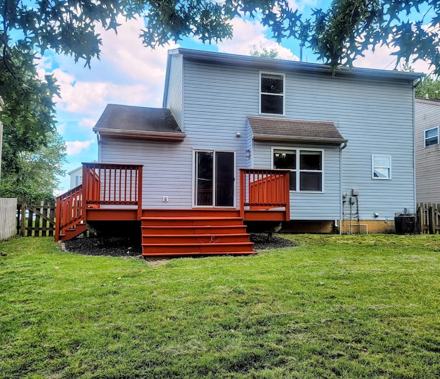 417 Hannifin Dr, Blacklick, OH 43004 - back of property with a wooden deck and roof with shingles