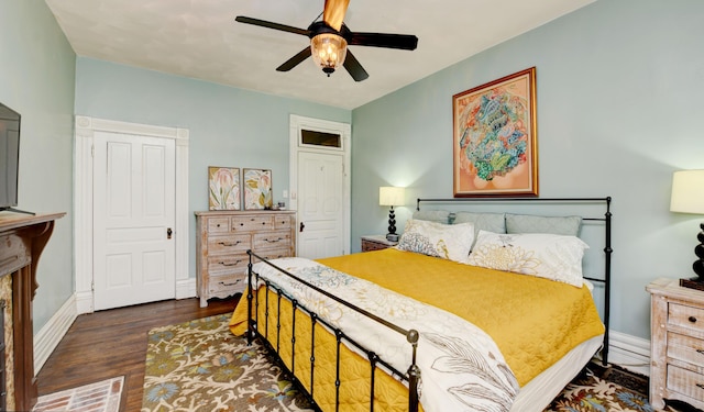 1447 Fair Ave, Columbus, OH 43205 - bedroom featuring wood finished floors and a ceiling fan