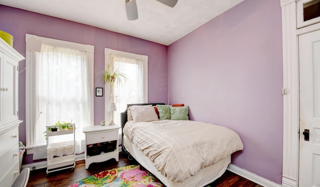 1447 Fair Ave, Columbus, OH 43205 - bedroom with dark wood-type flooring and a ceiling fan