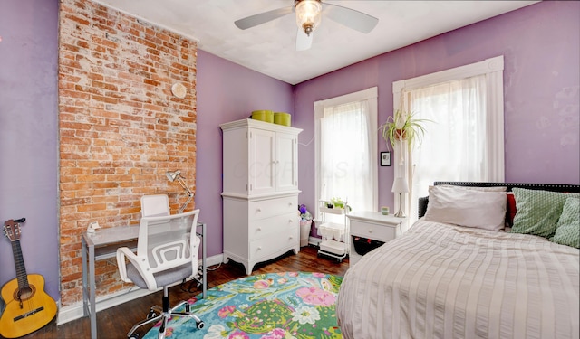 1447 Fair Ave, Columbus, OH 43205 - bedroom featuring dark wood-style flooring and ceiling fan