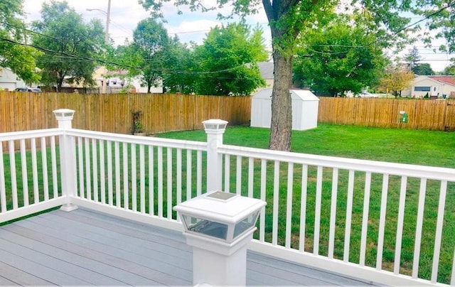 2580 Audubon Rd, Columbus, OH 43211 - wooden deck with a storage shed and a fenced backyard