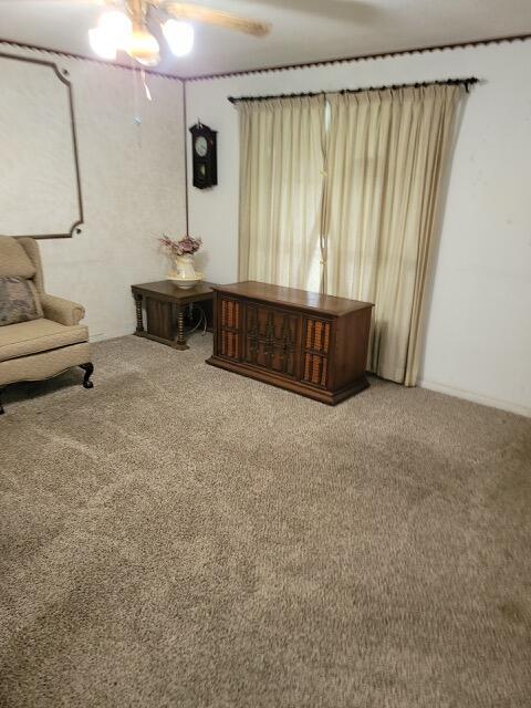 327 Ziegler Ave, Columbus, OH 43207 - living area with carpet floors and ceiling fan