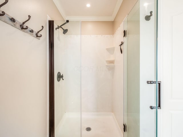 7635 Overland Trl, Delaware, OH 43015 - full bath with a stall shower and crown molding