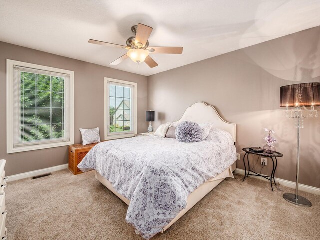 7635 Overland Trl, Delaware, OH 43015 - carpeted bedroom with baseboards and ceiling fan