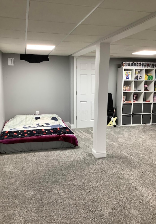 374 Chatham Rd, Circleville, OH 43113 - carpeted bedroom featuring a paneled ceiling and baseboards