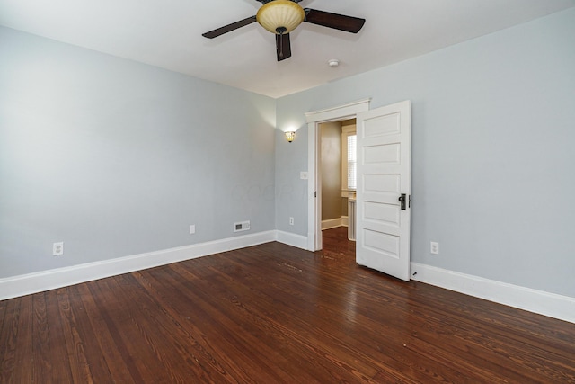 489 Elsmere St, Columbus, OH 43206 - spare room with ceiling fan and dark wood finished floors