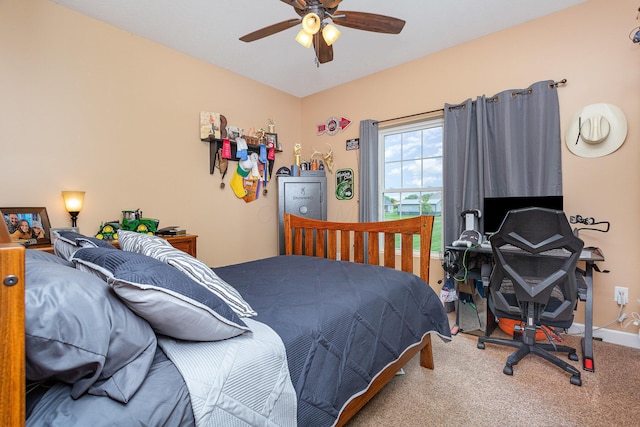 5582 Hayesville Rd, Circleville, OH 43113 - bedroom with carpet and ceiling fan