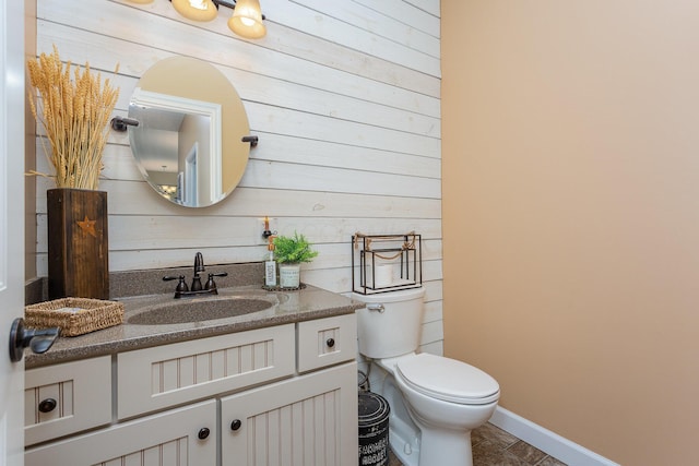5582 Hayesville Rd, Circleville, OH 43113 - bathroom featuring vanity and wood walls