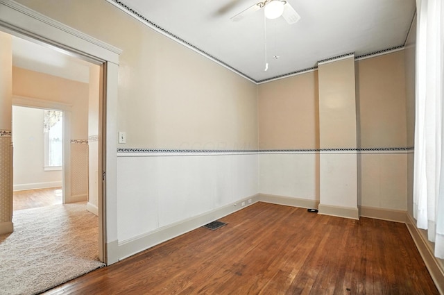 249 W Locust St, Newark, OH 43055 - spare room with wood finished floors and a ceiling fan