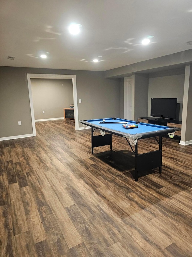7520 Autumn Joy Ave, Canal Winchester, OH 43110 - recreation room with wood finished floors, recessed lighting, and billiards