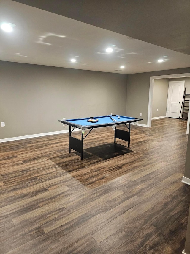 7520 Autumn Joy Ave, Canal Winchester, OH 43110 - playroom with dark wood-type flooring, recessed lighting, and billiards
